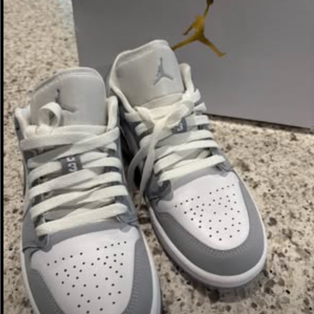 Air Jordan Gray and White Sneakers women